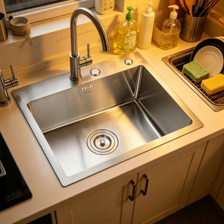 سینک ظرفشویی تک لگن لوکس وارداتی توکار 40*50